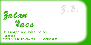 zalan macs business card