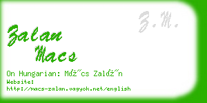 zalan macs business card